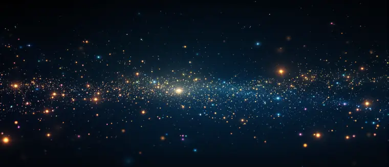 A glowing constellation of connected science concepts